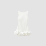 robe courte à volant blanc